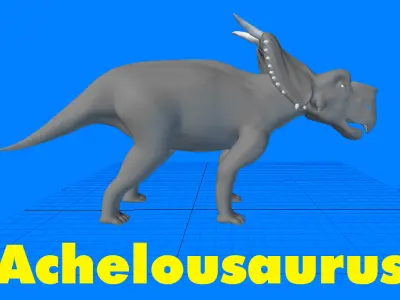 Achelousaurus bull with horns 3D model