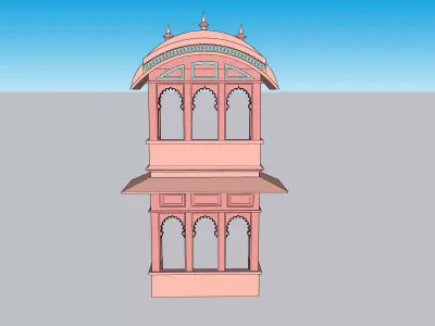 indian jodhpuri stone chatri 3D model