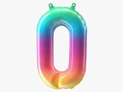 Helium Number Balloons Collection 3D model