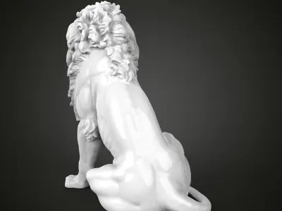 Lion at the entrance of the Palace of Justice in Vienna 3D print model