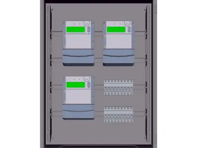 Electricity metering panel Free 3D model