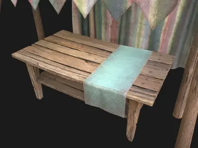 Fair Trade Stall Low-poly 3D model