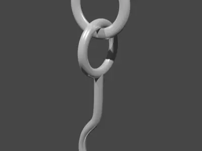 A Metallic Hook 3D model