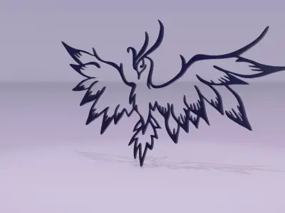 Phoenix - Immortal bird 04 Low-poly 3D model