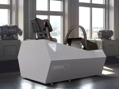 F-35 Fighter Cockpit Simulator Turned Off 3D model