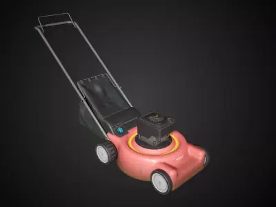 Lawn Mower Low-poly 3D model 2