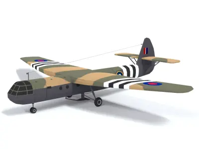 Airspeed AS 51 Horsa WWII Airplane Low-poly 3D model