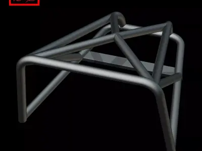 Roll cage for a racing pickup truck 3D model