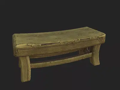 Stylized Pew Free low-poly 3D model