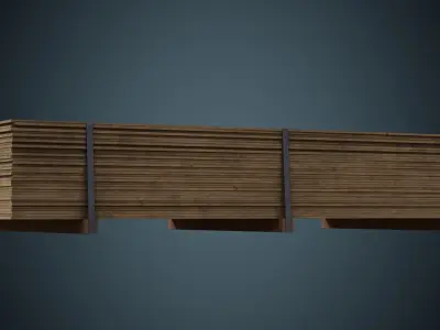 Wooden Sheets 2B Low-poly 3D model