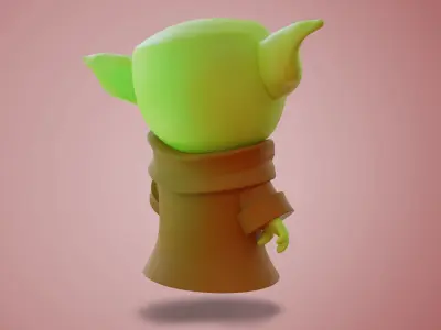 Baby Yoda 3d low poly model Low-poly 3D model
