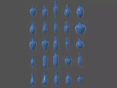 25 Amphoras pack - Commercial license 3D print model