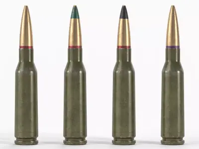 Soviet or Russian Cartridges 5-45x39 3D model