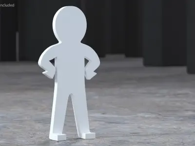 Stickman Rigged Collection for Maya 3D model