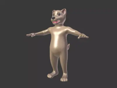 Cartoon Dog Wolf Mascot Free 3D model