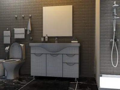 Inventory for an adjoining bathroom 3D model