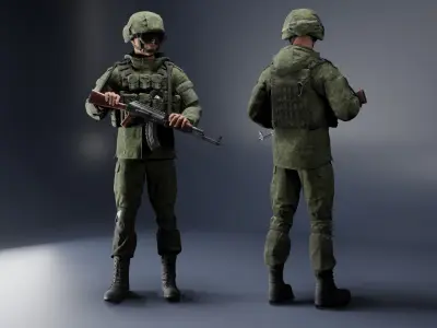 Russian Soldier Ratnik Low-poly 3D model