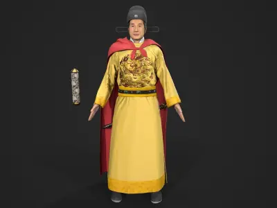 Chinese Armor Low-poly 3D model