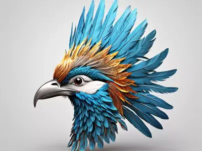 Stylized Bird Head 3D Model Low-poly 3D model