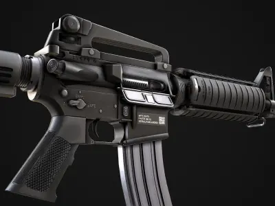 Modern AAA Game Ready weapons pack Assault Rifles SMGs and LMG Low-poly 3D model