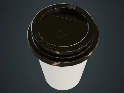 Paper Coffee Cup 1A Low-poly 3D model