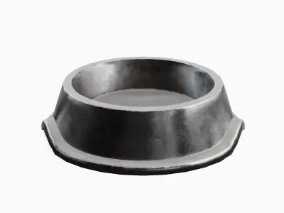 Metal Dog Bowl 06 Low-poly 3D model