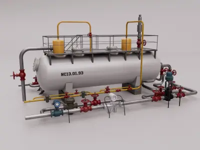 Industrial Gas Tank 3D model