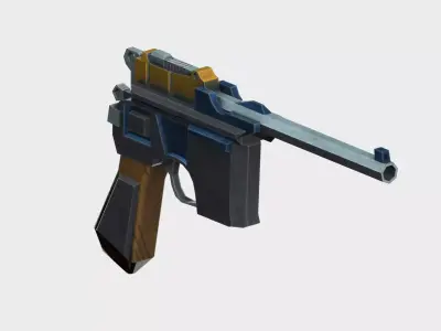 Mauser C96 Low-poly 3D model
