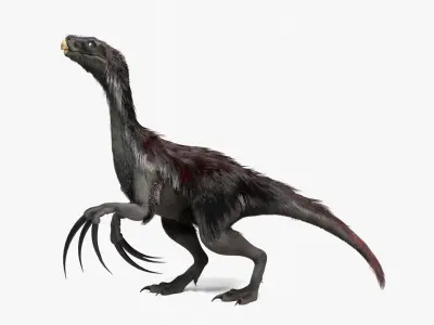 Realistic Therizinosaurus Rigged and Animated Low-poly 3D model