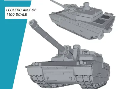 Leclerc AMX-56 Main Battle Tank France NATO 3D print model
