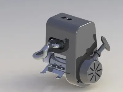 Moteur 2t 2 cylindres 125cm3 Free 3D model