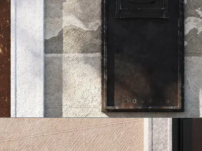 Entrance portal with street assets 3D model