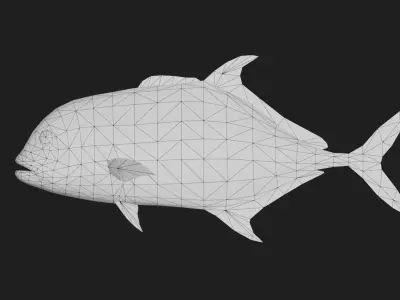 Trevally Low-poly 3D model