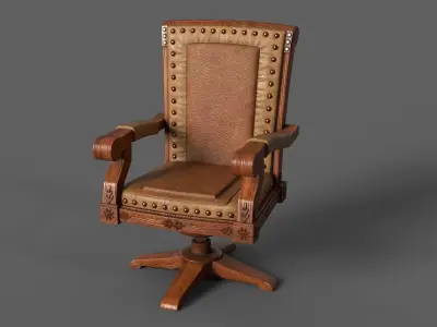 Classic Vintage Leather Luxury Chair 3D model
