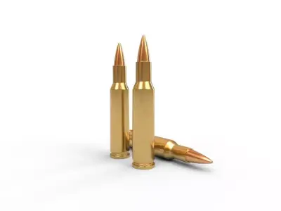 222 Remington Ammo Low-poly 3D model