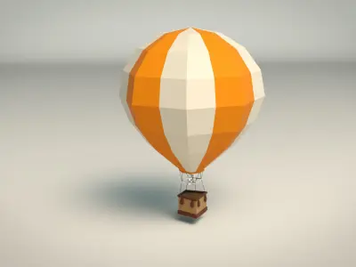 Low Poly Hot Air Balloon Low-poly 3D model