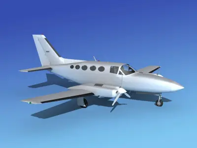 Cessna 414A Chancellor Bare Metal 3D model