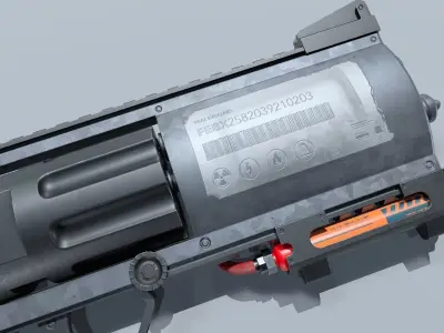 Revolver-Sci-Fi Low-poly 3D model