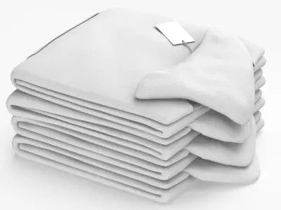 Folded Hooded Sweatshirt 4 Pile Color Variations(1) 3D model
