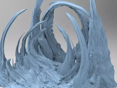 Dinosaur Cliff Mountain sculpture 4  3D model