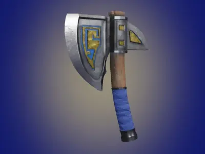 Steel Axe PBR Low-Poly Game READY Low-poly 3D model