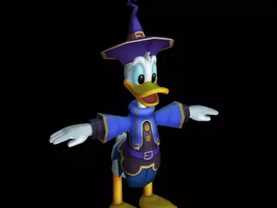 donald duck cartoon Low-poly 3D model