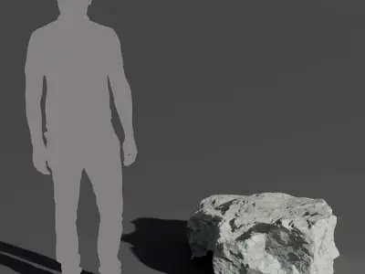  Cool Toned Jagged Large Rock Boulder Model 