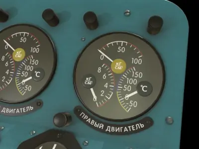 Mi-8MT Mi-17MT Central Panels Board Russian Low-poly 3D model