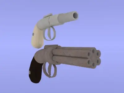 Allen guns Free low-poly 3D model