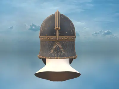 Viking-inspired Warrior Helmet Low-poly 3D model