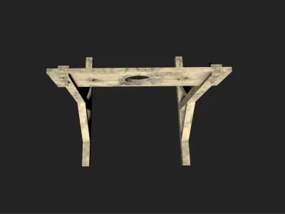 Adjustable Medieval Pillory Low-poly 3D model