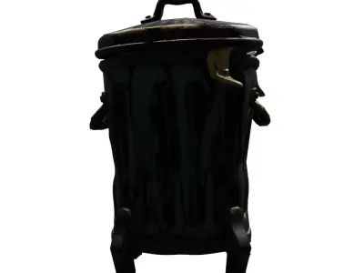 Unique Trash Bin  Low-poly 3D model