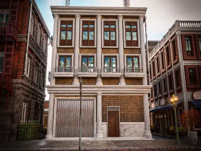 URBAN BUILDING OLD HORROR 7 Low-poly 3D model