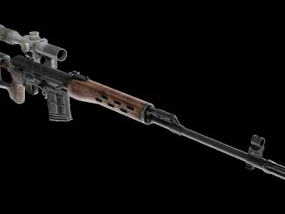 Dragunov  SVD Sniper Rifle PBR  Low-poly 3D model